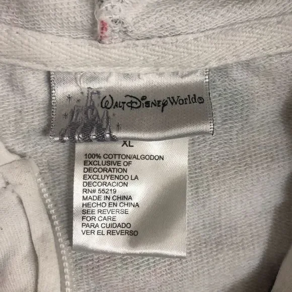 Disney World Sweater Girl Extra Large White Mickey Mouse Allover Print Hoodie - Picture 4 of 7